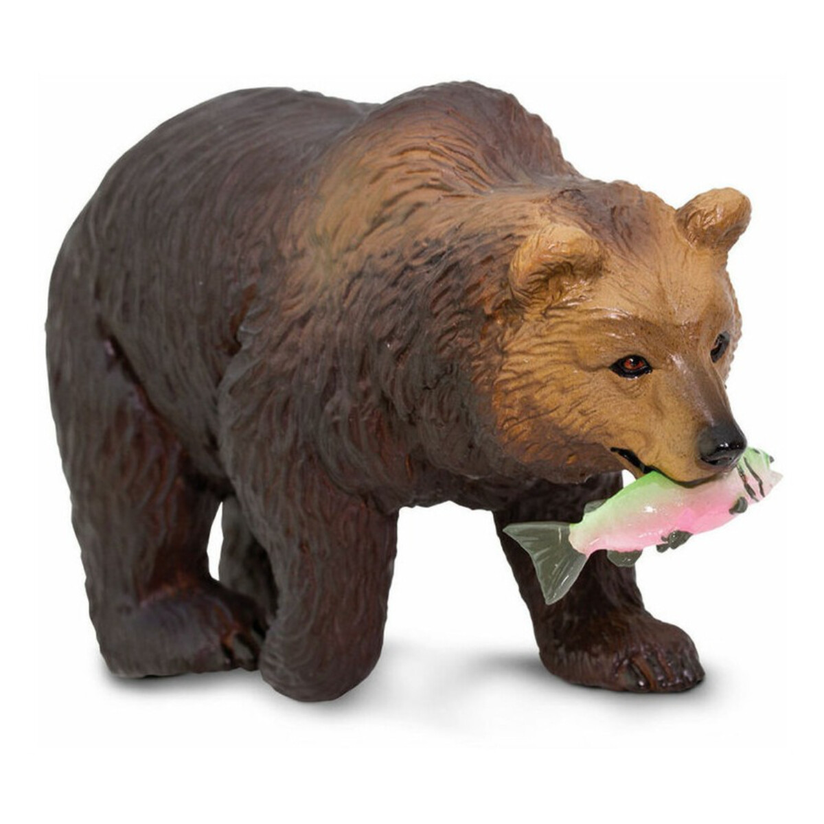 Oso Pardo Grizzly Safari Figura Muñeco Gris Realista 