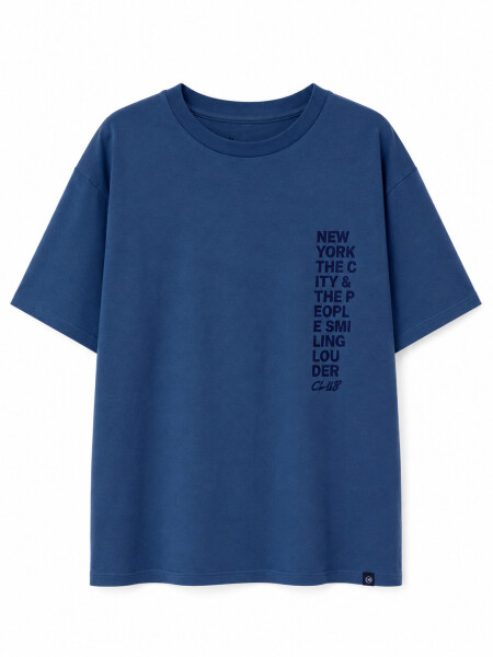 REMERA NAUPLIA PRINTED III AZUL OSCURO