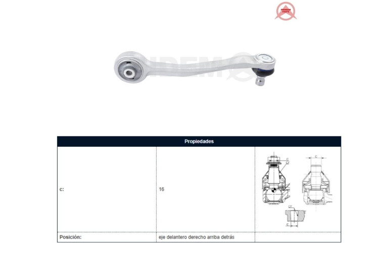 Brazo De Suspension Del Audi A4/Q5 08-17 Der Brazo De Suspension Del Audi A4/Q5 08-17 Der