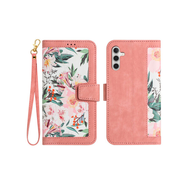 Flip cover Samsung Galaxy A14 4G/5G diseño floral rosa Flip Cover Samsung Galaxy A14 4g/5g Diseño Floral Rosa
