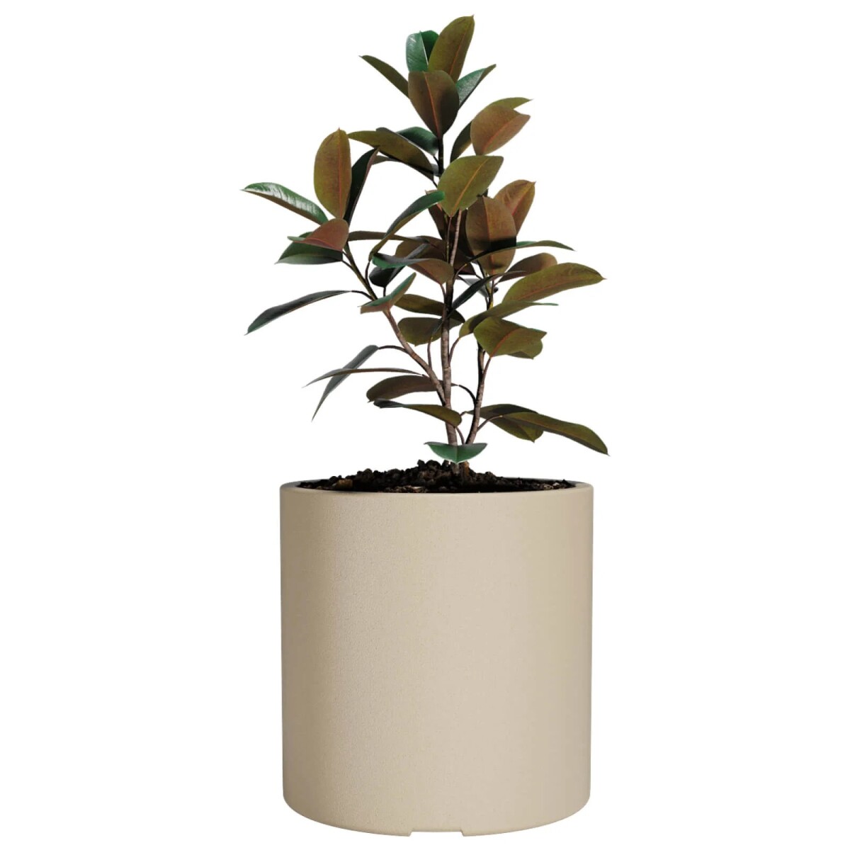 Macetero Cilindro 40 Beige Alto 40cm x 40cm diametro, 50 lts 