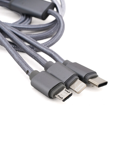 CARGADOR TELEFONO 3 PUNTAS PLATEADO