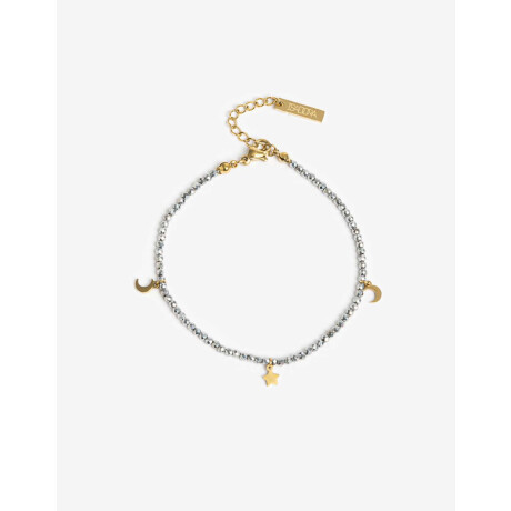 Pulsera De Acero Con Canutillos Dorado