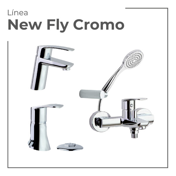 COMBO GRIFERIA BAÑO NEW FLY CROMO Combo Griferia Baño New Fly Cromo