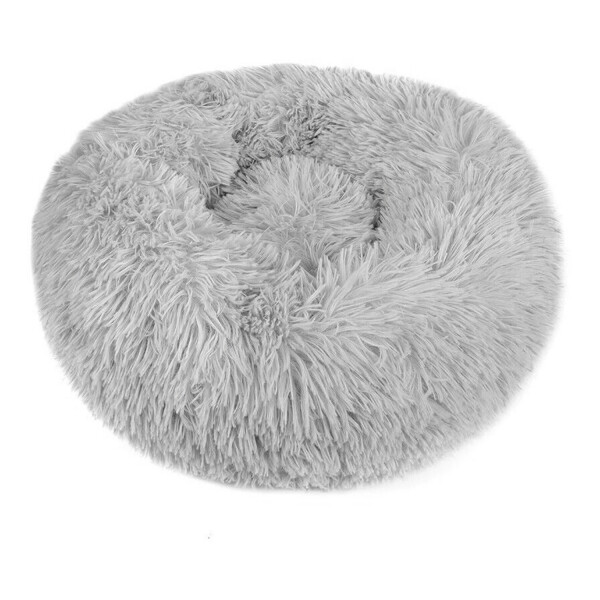 Cama Para Perro Cuna Puff Peluda Cucha 40 Cm Mascota Color Variante Gris Claro