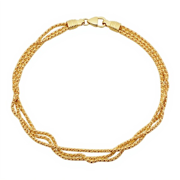 Pulsera Triple córdon-Oro bajo-Sin Piedra-PU8082 sinpiedra