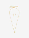 Bijouterie Set Exclusive Edition Set Aros Pasantes Y Cadena Plata 925 - Dorado