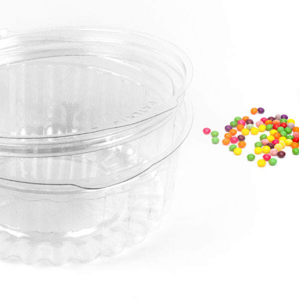 POTE PET CON TAPA BISAGRA 11X4 CM 236 CC TRANSPARENTE