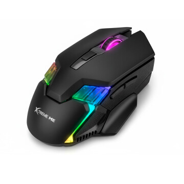 Mouse Gamer Cableado Xtrike Me Gm-110 Rgb 3600dpi 1.5m Luces Color Negro