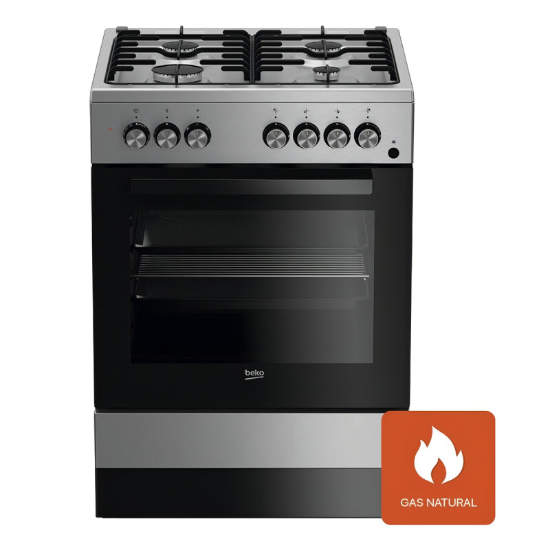 Cocina Beko FSE62110DX color acero inoxidable con puerta con visor 220V Cocina Beko Fse62110dx Color Acero Inoxidable Con Puerta Con Visor 220v