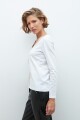 Remera bicolor manga larga blanco
