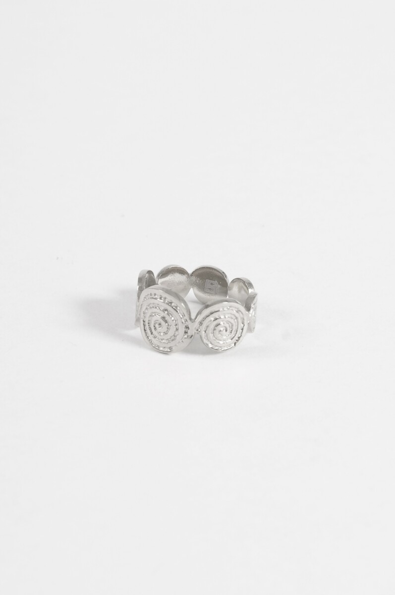 Anillo acero espiral - plateado 