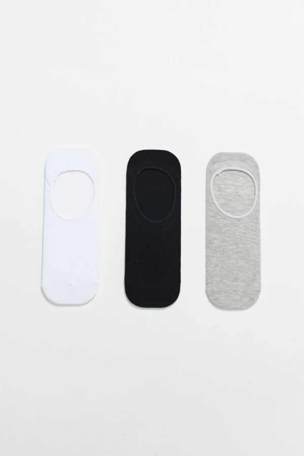 Pack x3 media invisible lisos Blanco Negro Y Gris