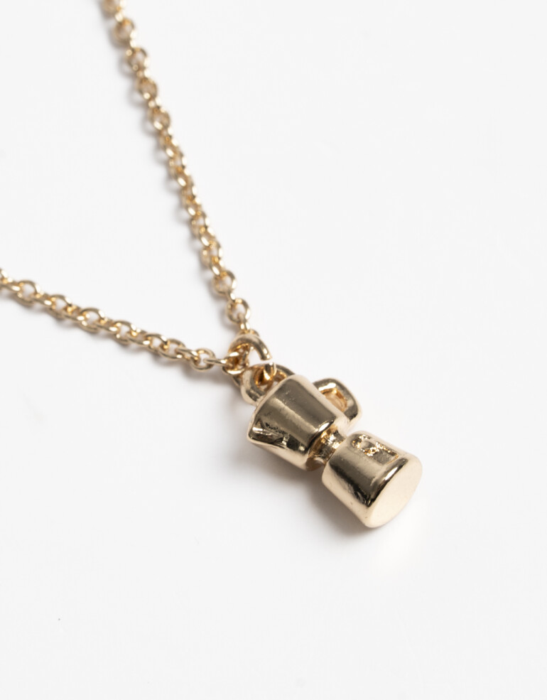 Cadena Corta con Dije Metal Cadena Corta Dije Cafetera - Dorado