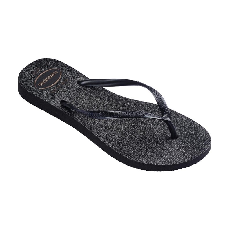 Sandalias Havaianas Slim Gloss Mujer Negro/plata/negro