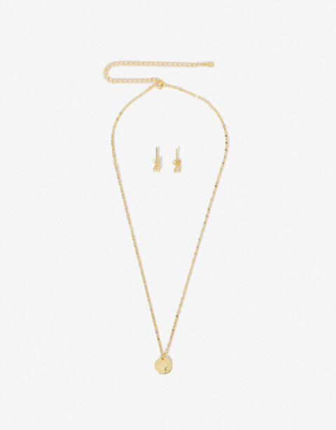 Bijouterie Set Exclusive Edition Set Aros Pasantes Y Cadena Plata 925 - Dorado