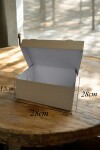 Caja micro 28x28x12. REVERSIBLE BLANCO - MADERA