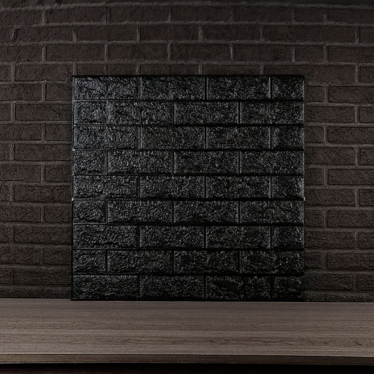 Revestimiento para pared Simil Ladrillo negro 77x70cm 6mm - NEGRO 