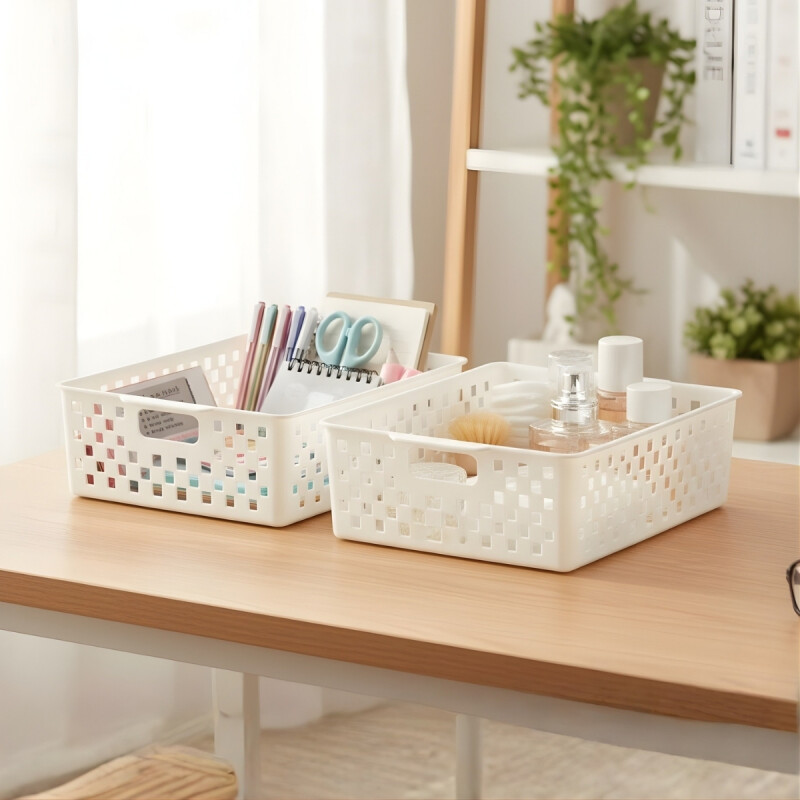 Cesto organizador Quadratta calado M BLANCO