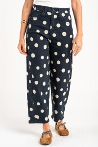 Jean Barrel Baggy Lunares Marino