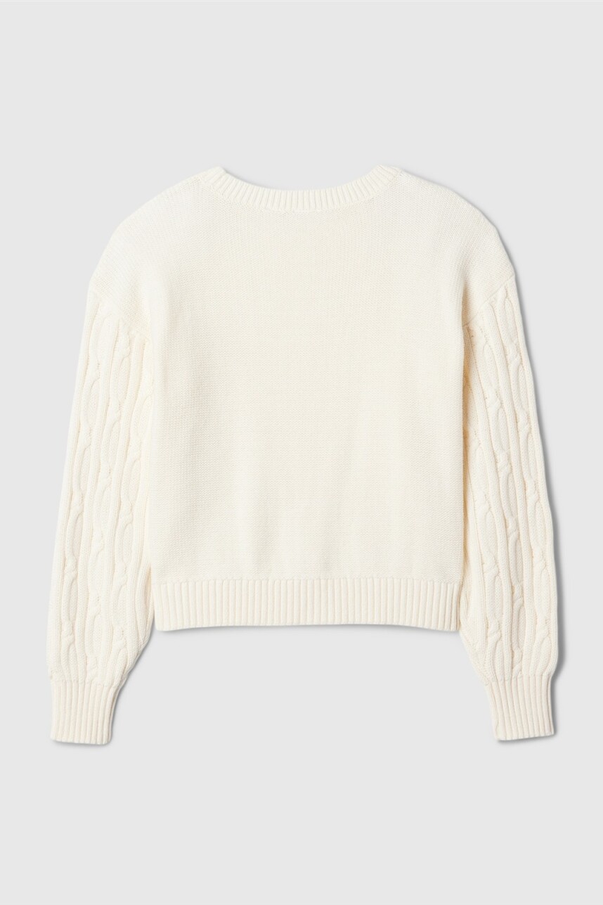 Buzo Cuello Redondo Niña Ivory Frost