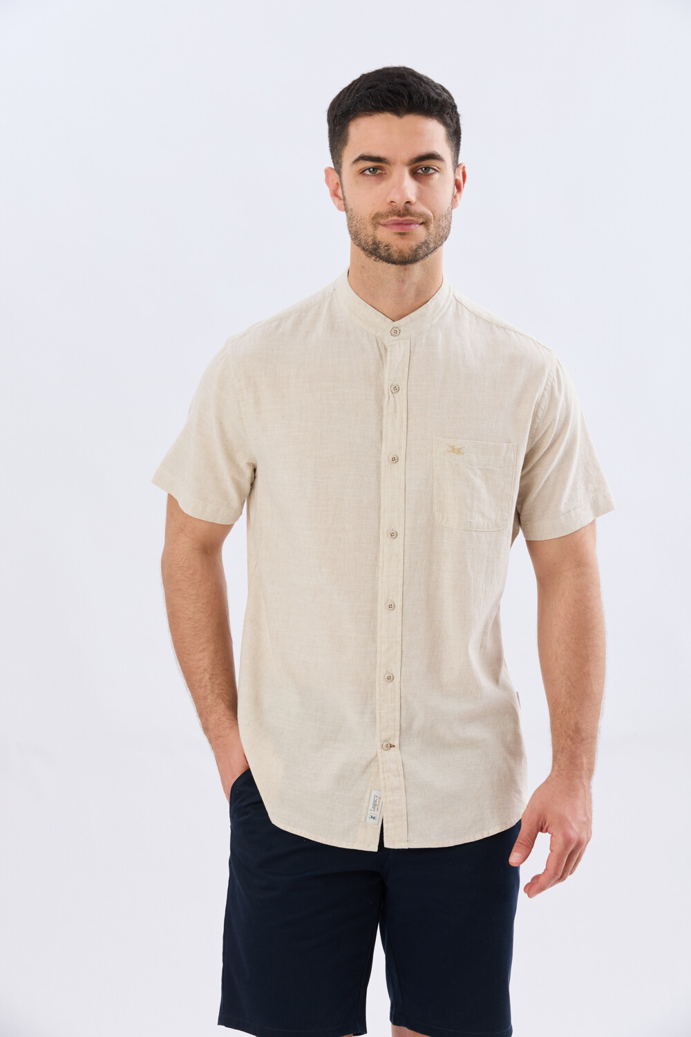 CAMISA DE LINO CUELLO MAO Arena