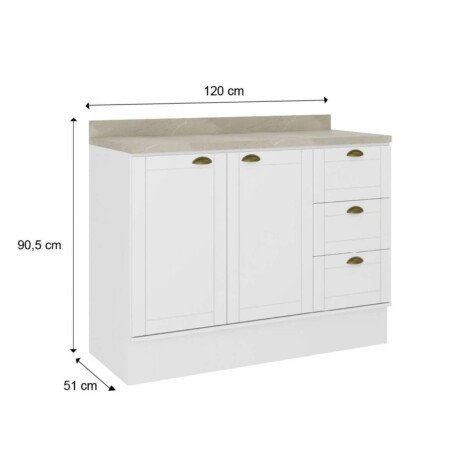 Bajo Mesada Americana 120cm Blanco