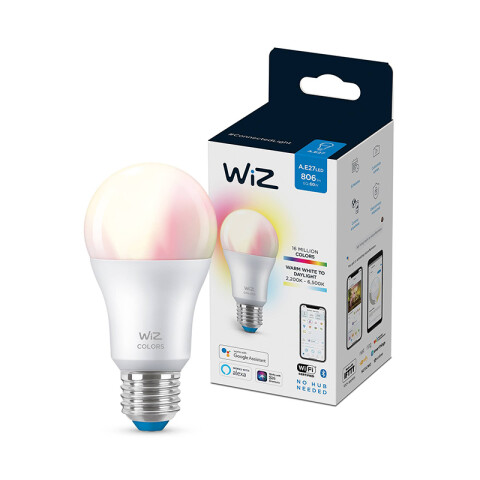 Lámpara bulbo LED WIZ RGBW con wifi 8-9W, pase E27 L27400