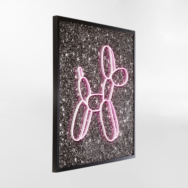 CUADRO BALLOON DOG LED Rosa - -
