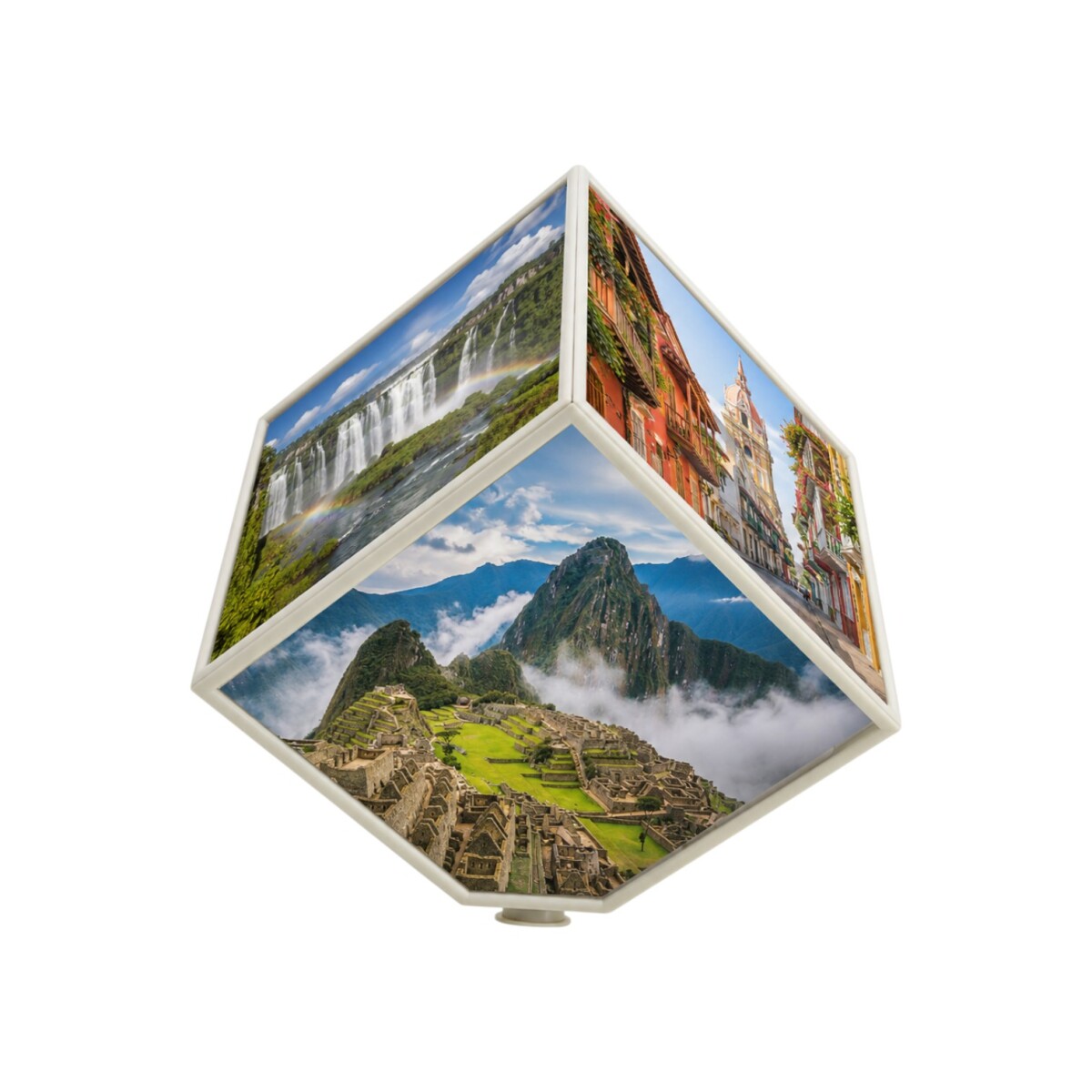 Portarretrato Cubo Giratorio - Blanco 