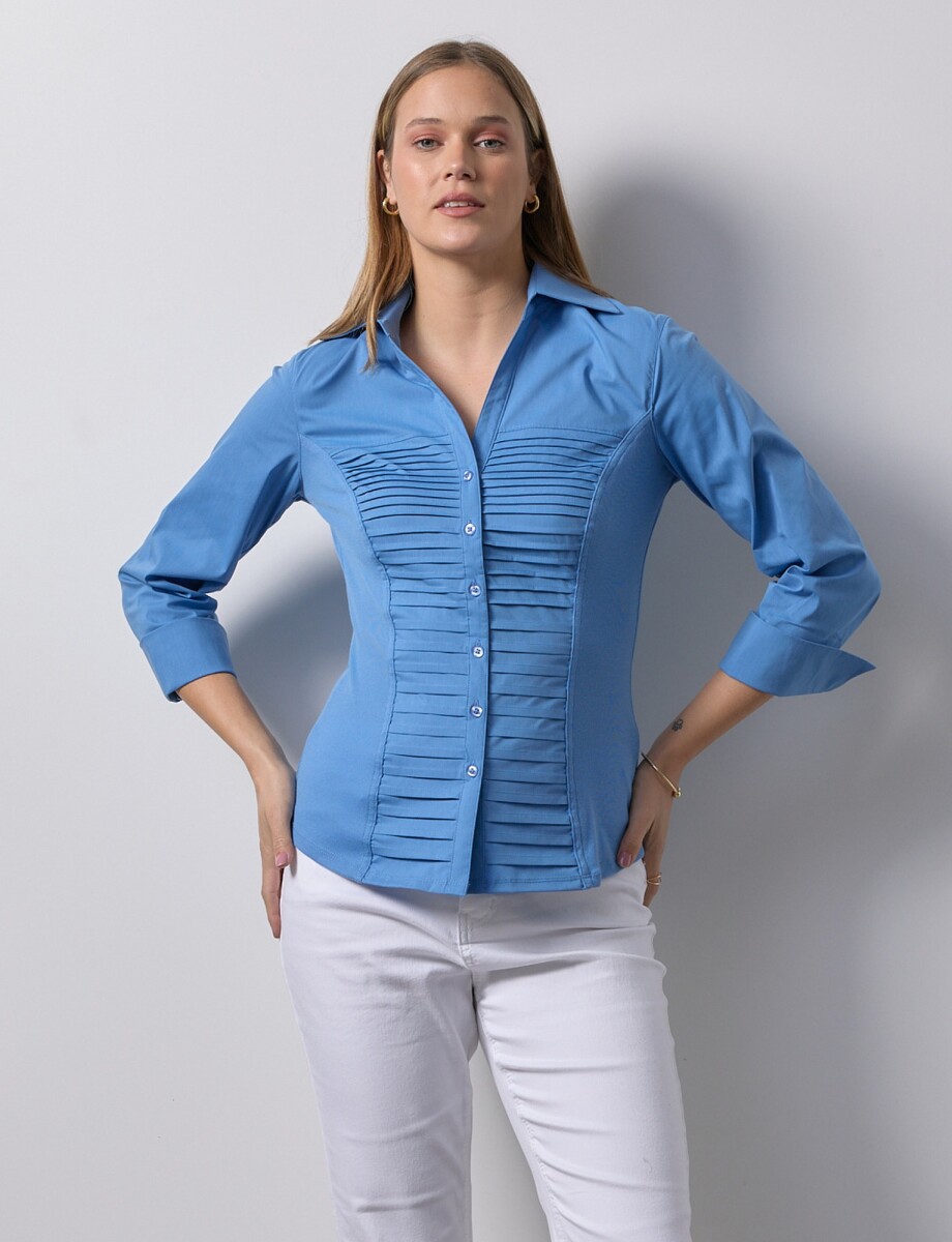 Camisa Tablitas - Azul Claro 