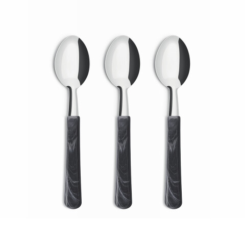Set X3 Cucharas de Postre Elementos Simonaggio GRIS OSCURO