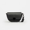 Bandolera The Circle En Cuero Graneado Negro