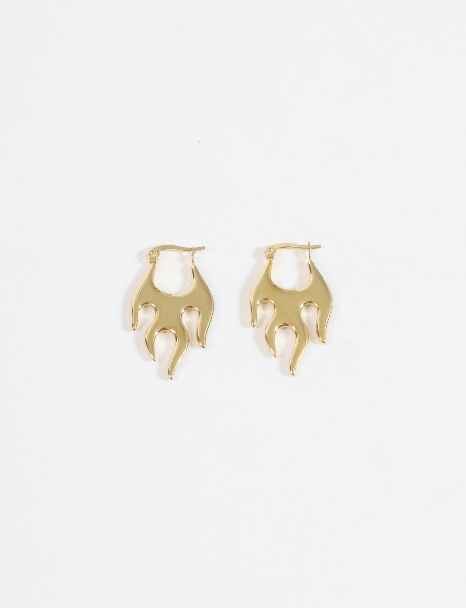 Aros acero llama - dorado 
