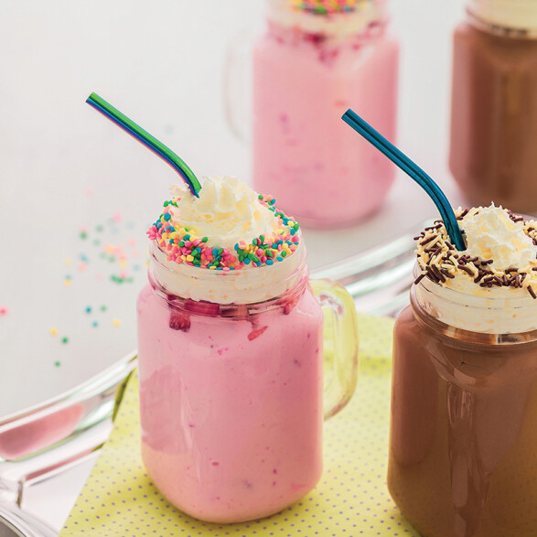 Juego 2 sorbitos inoxidables tornasolado + cepillo -TRAMONTINA TF0015