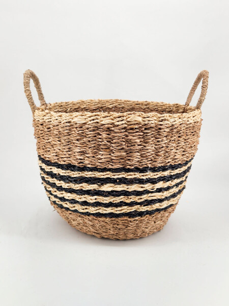 CANASTO RAYAS CON ASAS MARRON