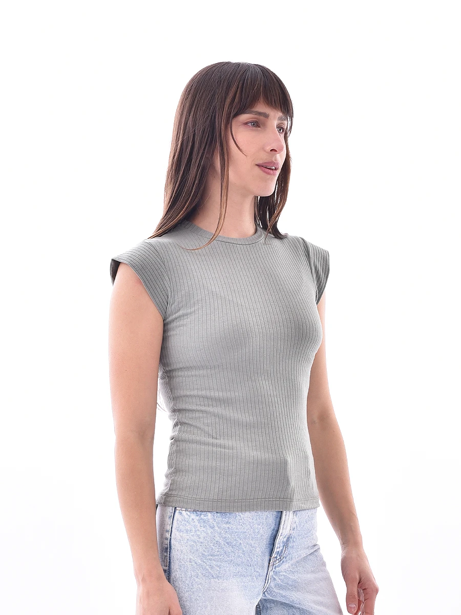 REMERA ORQUIDEA - VERDE GRISACEO 