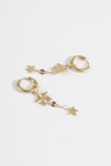 Aros acero estrellas dorado