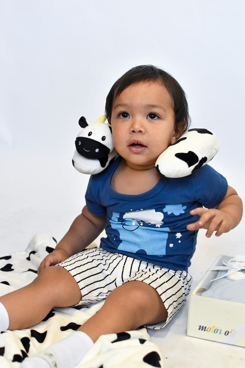 Manta con almohadilla para bebé - Vaca 