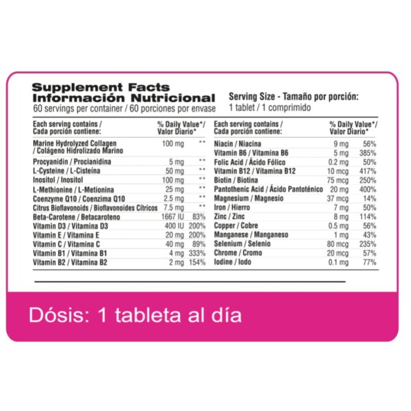 Glow Skin, Hair &Nails Tabletas - Qualivits Glow Skin, Hair &Nails Tabletas - Qualivits