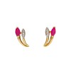 Caravanas Rubí Flor oro - Oro bajo - Rubí- CA8019 conpiedra