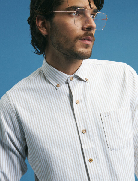 012622 CAMISA HARRINGTON LABEL Beige / Natural
