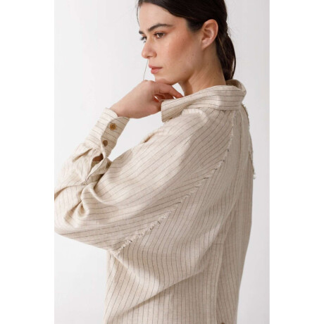 Camisa Raglan Rayas Beige