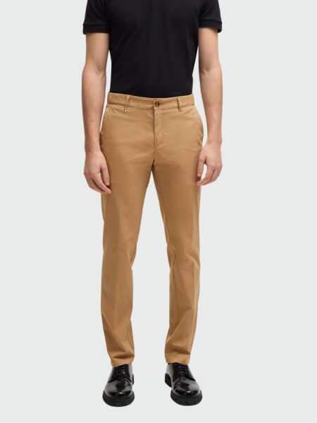 Hugo Boss - Pantalón slim fit en denim elastizado con satinado ligero, DELAWARE Beige