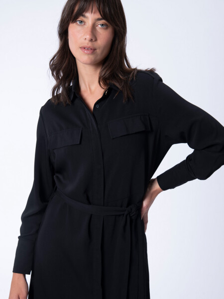 Vestido camisero Negro