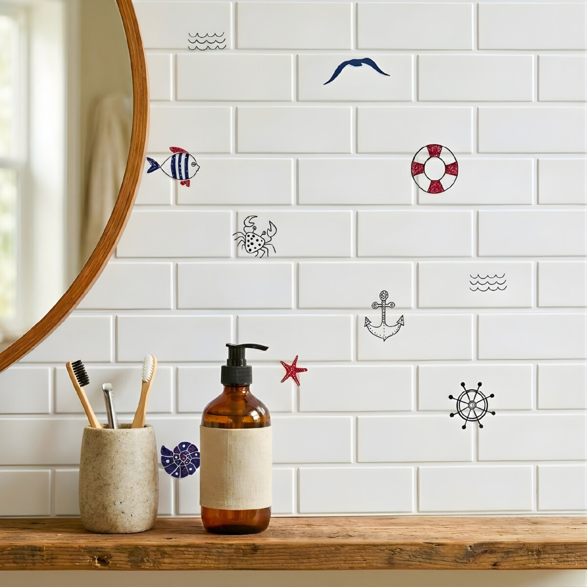 Revestimiento Autoadhesivo Pared Infantil X300 Calidad - Variante Nautico 