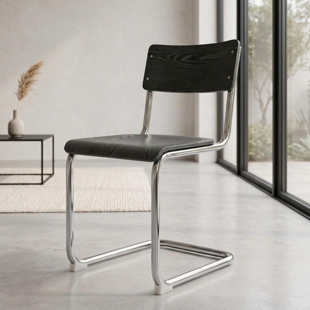 Silla de Comedor Metal Cromado - Impala Negro