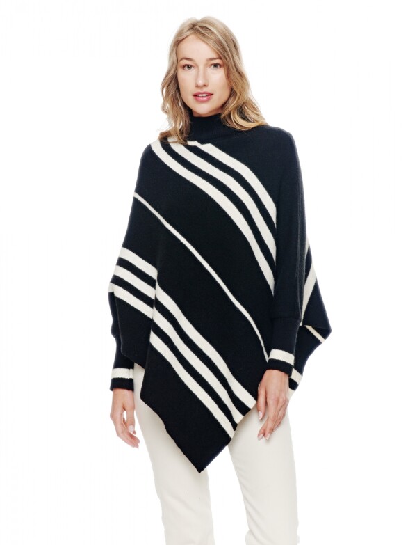 Poncho Lineas NEGRO/BLANCO