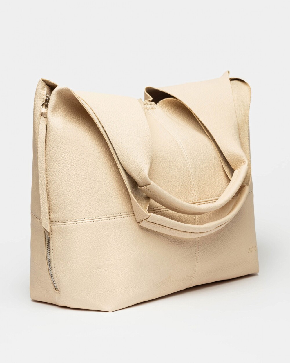 Shopper Amalfi en efecto cuero graneado Natural