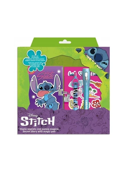 DIARIO INTIMO CON ACCESORIOS STITCH FUCSIA